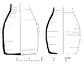 Drawings of Medieval jugs Mercian Archaeological Services CIC Sherwood Forest Archaeology Project