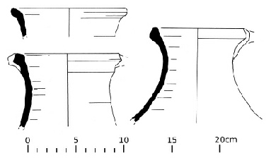 Drawings of Medieval jugs Mercian Archaeological Services CIC Sherwood Forest Archaeology Project