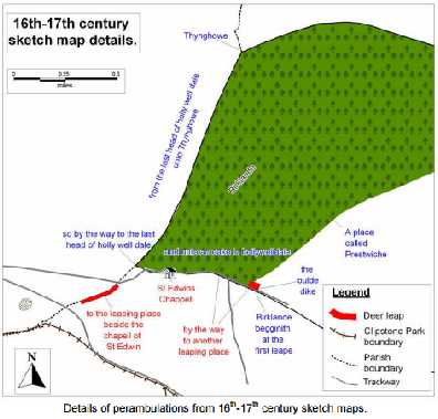 A reconstruction from 16-17th century maps of Clipstone by Andy Gaunt 2011.